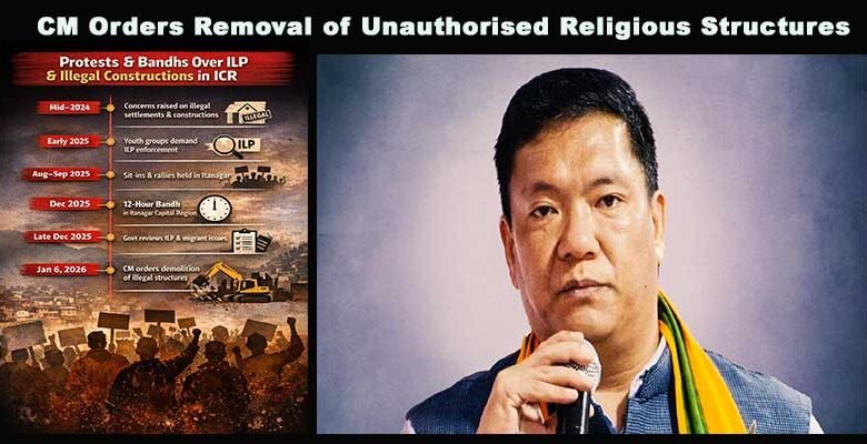 Arunachal: CM Orders Removal of Unauthorised Religious Structures