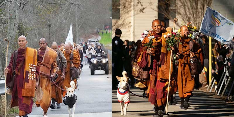 Monks Walk 2,300 Miles for Peace in the United States