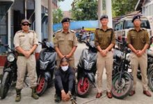 Arunachal: Five Stolen Two-Wheelers Recovered in Pasighat