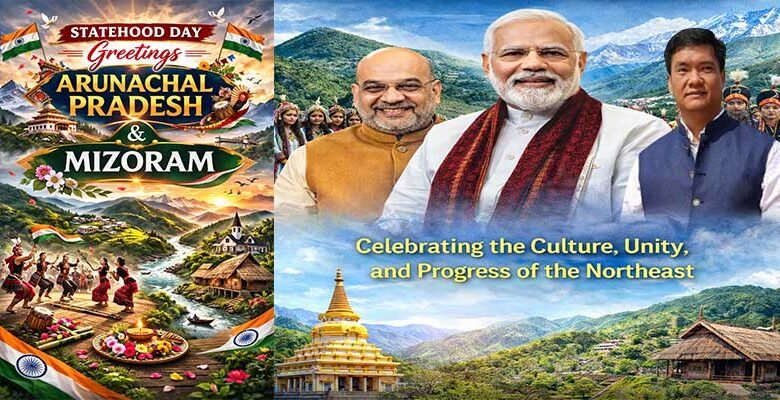 Leaders Extend Statehood Day Wishes to Arunachal, Mizoram