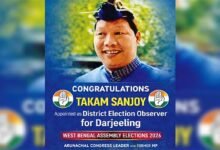 Takam Sanjoy Named Poll Observer for Darjeeling