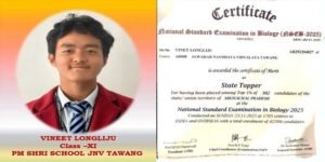 Arunachal: Tawang's Vineet Longliju Emerges NSEB State Topper