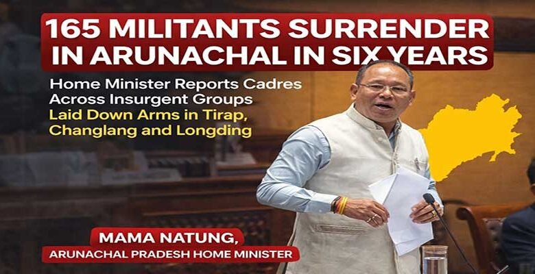 165 Militants Surrender in Arunachal in Six Years
