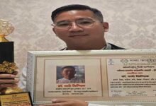 Arunachal: Dr Taro Sindik Receives Global Diamond Icon Award