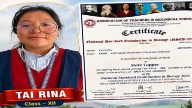 Arunachal: Tawang Student Shines in National Biology Examination