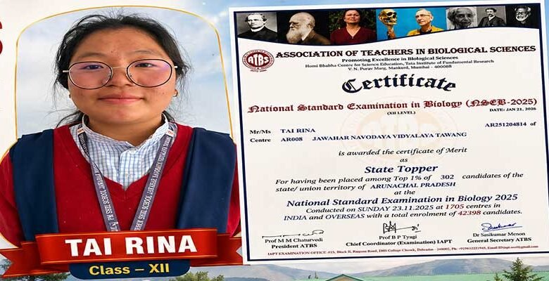 Arunachal: Tawang Student Shines in National Biology Examination