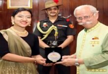 Governor Felicitates Manami Gamlin with Rising Sun Medallion