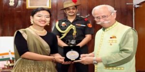 Governor Felicitates Manami Gamlin with Rising Sun Medallion