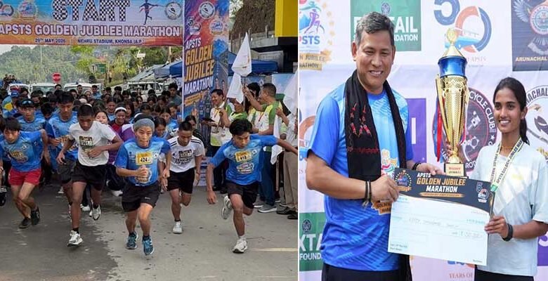 Arunachal: APSTS Golden Jubilee Marathon Promotes Road Safety Awareness in Khonsa