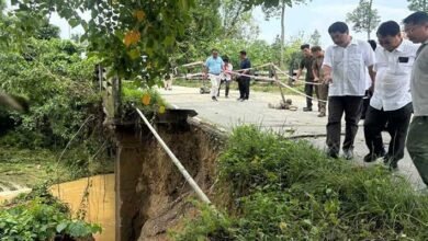 Minister Wangki Lowang Inspects Flood-Damaged Infrastructure in Deomali