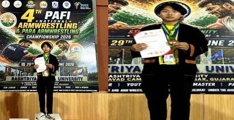 Arunachal’s Remdo Gao Wins National Gold, Qualifies for World Arm Wrestling Championship 2026