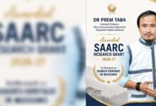 Arunachal Scholar Dr Prem Taba Awarded SAARC Grant for Tribal Heritage Research