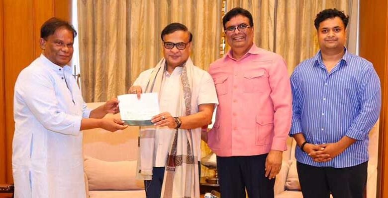 Assam Industrialist Ratan Sharma Donates Rs 15 Lakh to Assam CM's Relief Fund
