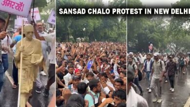 Police, Protesters Clash During 'Sansad Chalo' March in Delhi