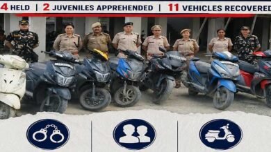 Nirjuli Police Bust Two-Wheeler Theft Racket, Four Arrested, 11 Stolen Vehicles Recovered
