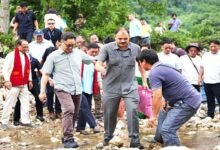 Khandu, Union Ministers Visit Flood-Hit Village