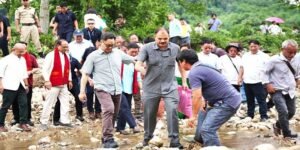Khandu, Union Ministers Visit Flood-Hit Village