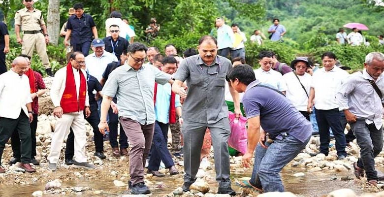 Khandu, Union Ministers Visit Flood-Hit Village