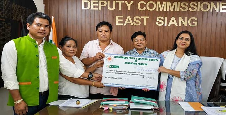 IFCSAP Donates ₹3.16 Lakh to Support Flood-Affected Families in East Siang