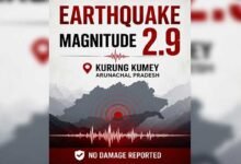 Magnitude 2.9 Earthquake Hits Arunachal Pradesh’s Kurung Kumey