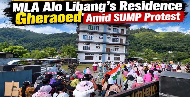 Vehicles Set Ablaze, MLA Alo Libang’s Residence Gheraoed Amid SUMP Protest