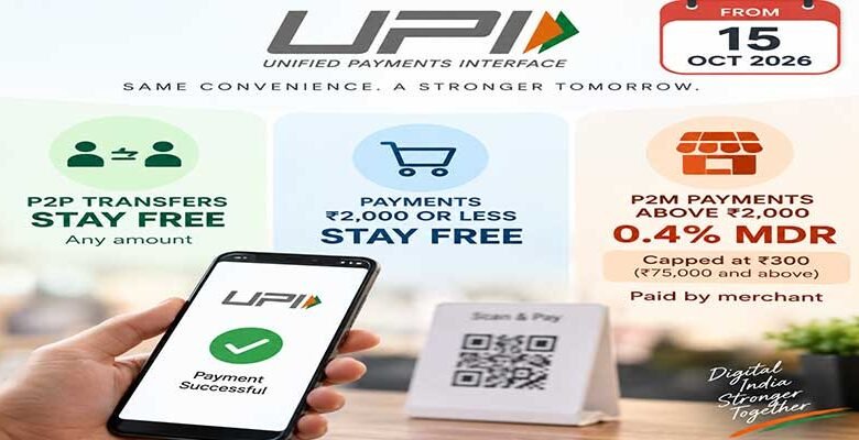 UPI MDR From October 15: 0.4% Charge on Specified P2M Payments Above ₹2,000