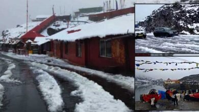 Early Snowfall Blankets Nathu La and Gnathang Valley in East Sikkim﻿