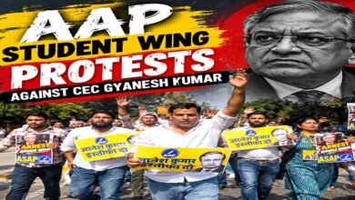 Student Groups Protest Against CEC Gyanesh Kumar in Delhi; Over 500 Detained﻿