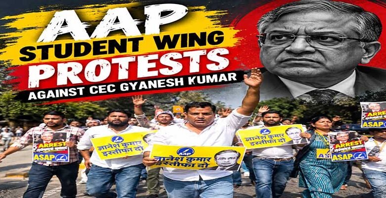 Student Groups Protest Against CEC Gyanesh Kumar in Delhi; Over 500 Detained﻿